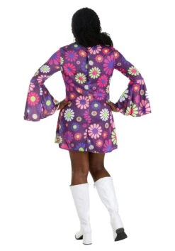Women's Adult Groovy Flower Power Costume 10 Women's Adult Groovy Flower Power Costume -Halloween Costumes adult groovy flower power costume alt 3