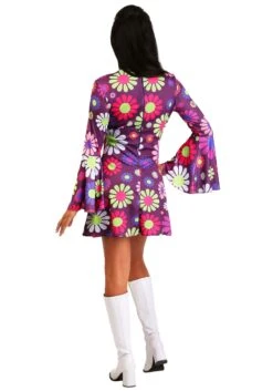 Women's Adult Groovy Flower Power Costume 11 Women's Adult Groovy Flower Power Costume -Halloween Costumes adult groovy flower power costume alt 4