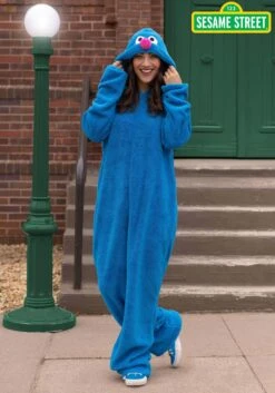 Sesame Street Grover Jumpsuit Costume For Adults