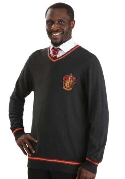 Harry Potter Adult Gryffindor Uniform Sweater -Halloween Costumes adult gryffindor uniform harry potter sweater alt 5