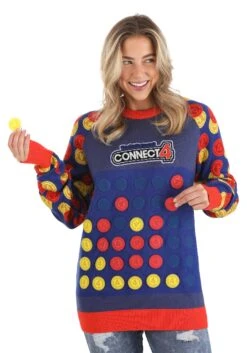 Hasbro Adult Connect Four Sweater 15 Hasbro Adult Connect Four Sweater -Halloween Costumes adult hasbro connect four sweater alt 6