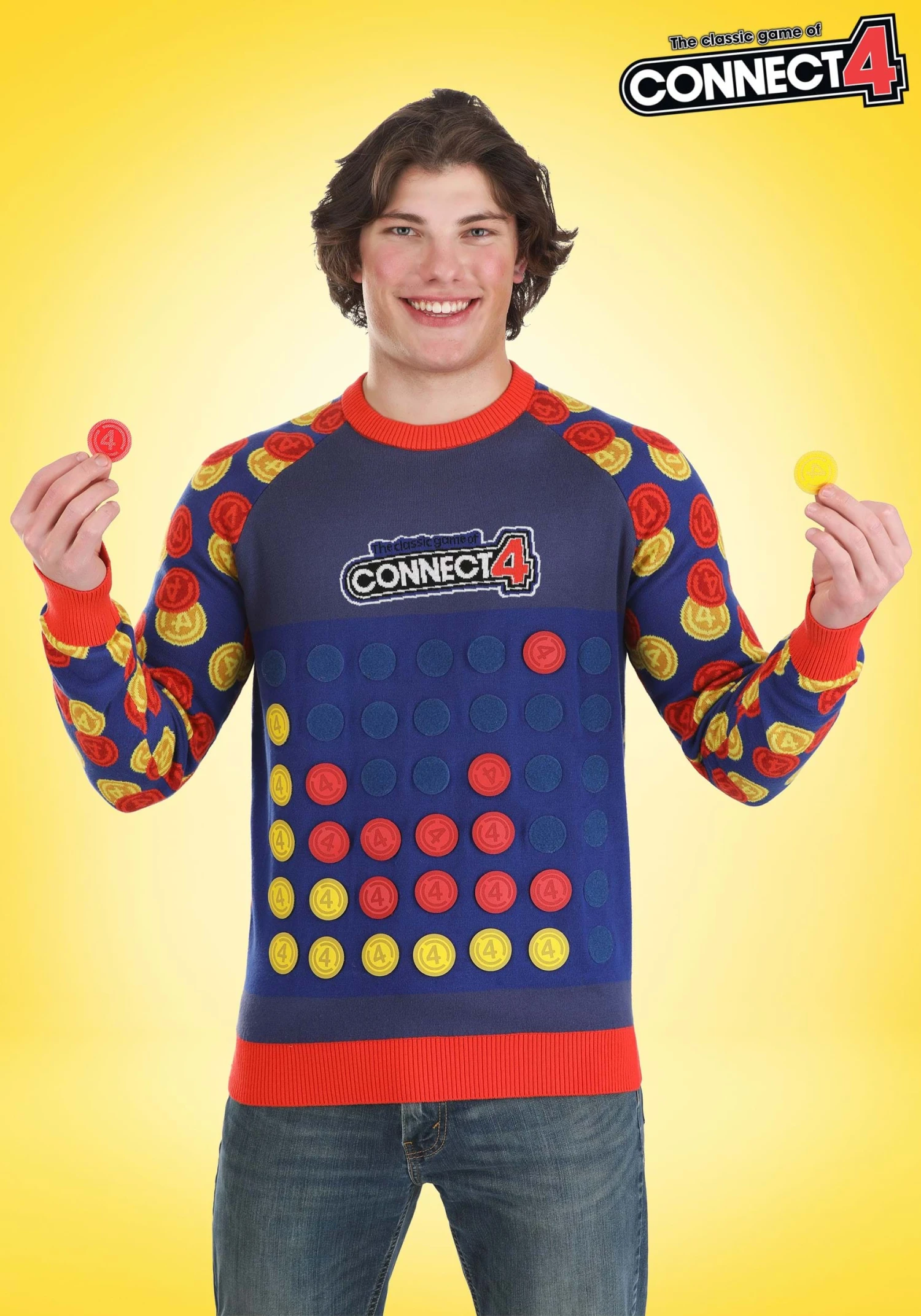 Hasbro Adult Connect Four Sweater 3 Hasbro Adult Connect Four Sweater