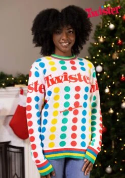 Adult Hasbro Twister Sweater 13 Adult Hasbro Twister Sweater -Halloween Costumes adult hasbro games twister sweater alt 1