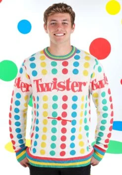 Adult Hasbro Twister Sweater 12 Adult Hasbro Twister Sweater -Halloween Costumes adult hasbro games twister sweater alt 4