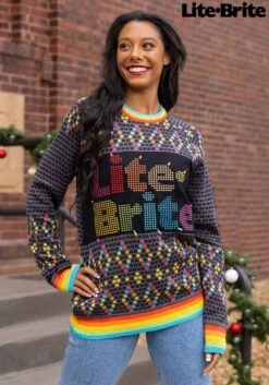 Adult Hasbro Lite Brite Christmas Sweater -Halloween Costumes adult hasbro lite brite sweater alt 1