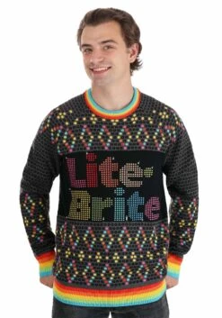 Adult Hasbro Lite Brite Christmas Sweater -Halloween Costumes adult hasbro lite brite sweater alt 2