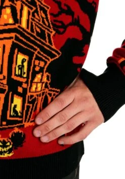 Haunted House Halloween Sweater For Adults 12 Haunted House Halloween Sweater For Adults -Halloween Costumes adult haunted house halloween sweater alt4
