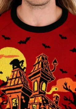 Haunted House Halloween Sweater For Adults 13 Haunted House Halloween Sweater For Adults -Halloween Costumes adult haunted house halloween sweater alt5