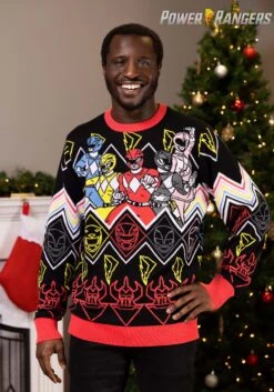Heroic Pose Power Rangers Unisex Adult Sweater 12 Heroic Pose Power Rangers Unisex Adult Sweater -Halloween Costumes adult heroic pose power rangers sweater alt 1