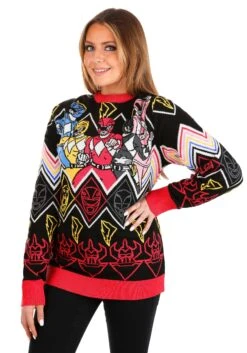 Heroic Pose Power Rangers Unisex Adult Sweater 13 Heroic Pose Power Rangers Unisex Adult Sweater -Halloween Costumes adult heroic pose power rangers sweater alt 3