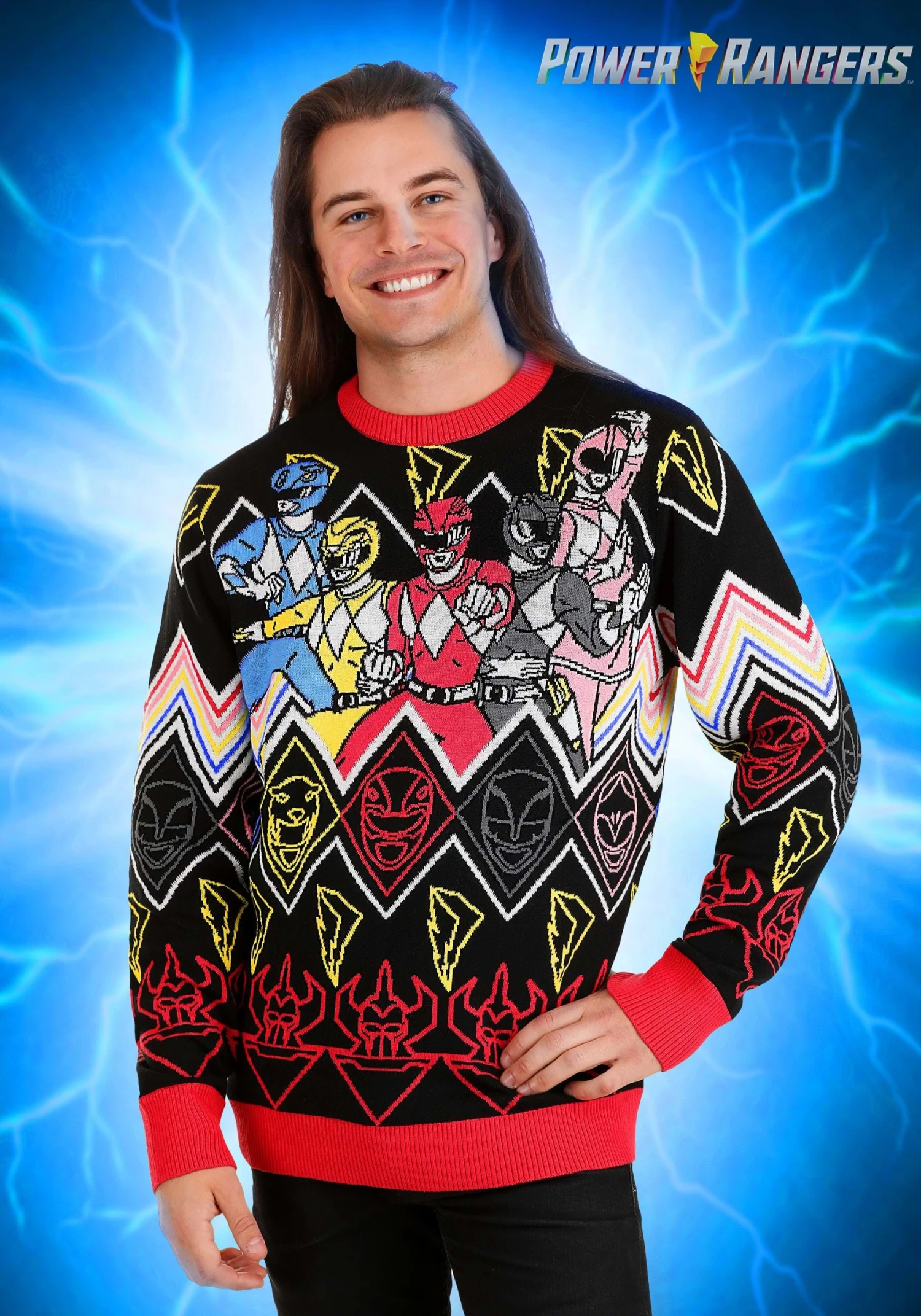 Heroic Pose Power Rangers Unisex Adult Sweater 3 Heroic Pose Power Rangers Unisex Adult Sweater