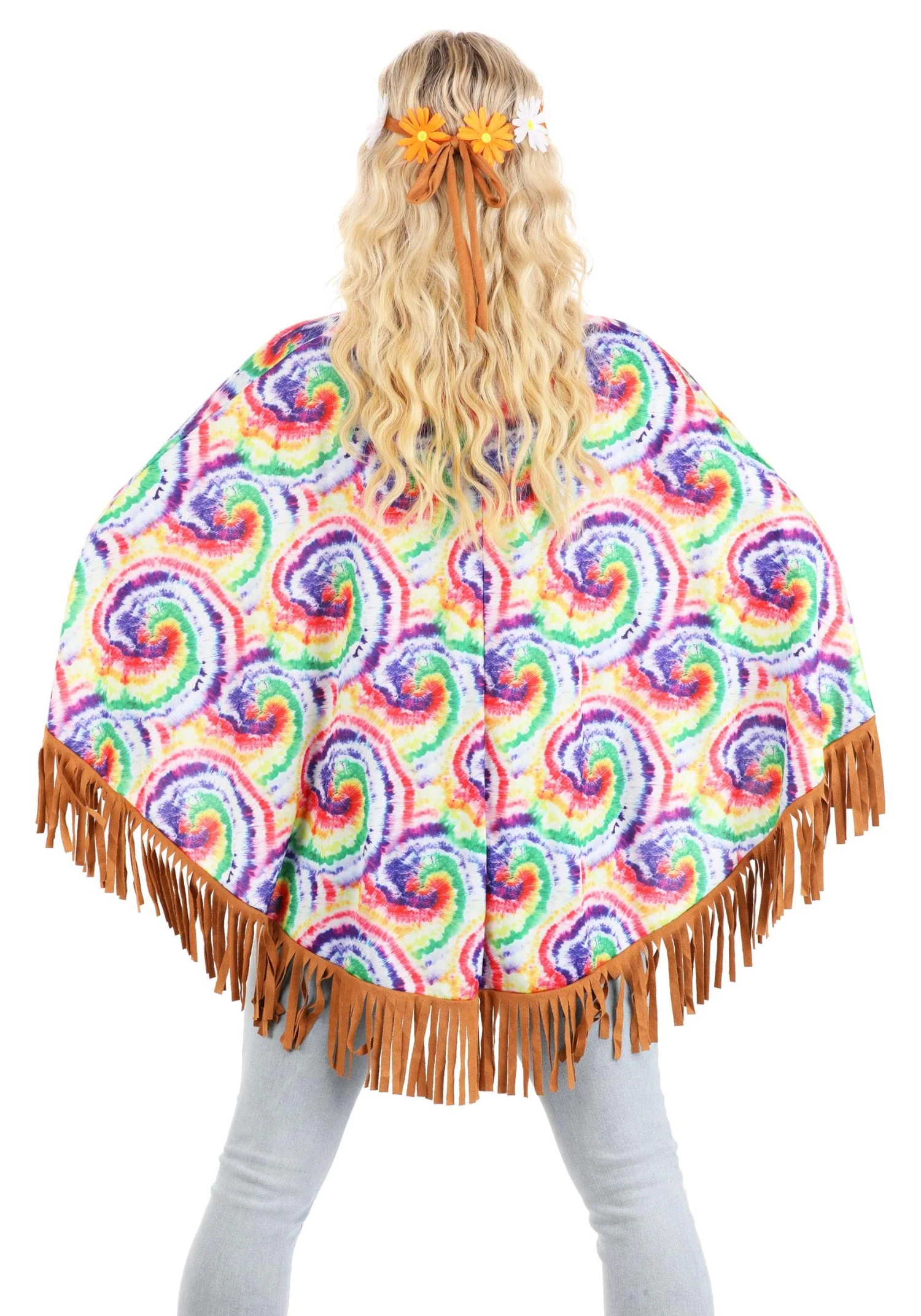 Hippie Poncho Sustainable Materials Costume For Adults 4 Hippie Poncho Sustainable Materials Costume For Adults - Image 2