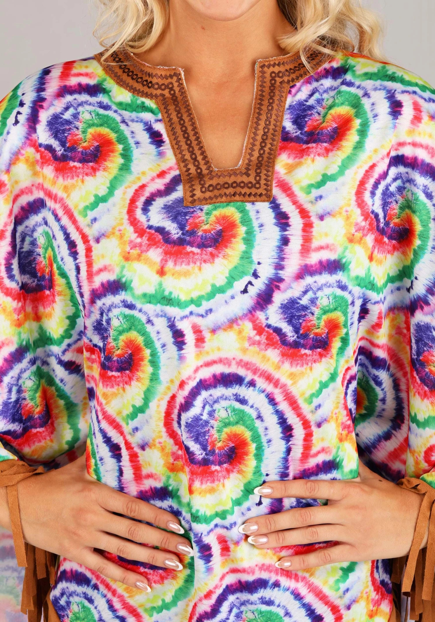 Hippie Poncho Sustainable Materials Costume For Adults 6 Hippie Poncho Sustainable Materials Costume For Adults - Image 4