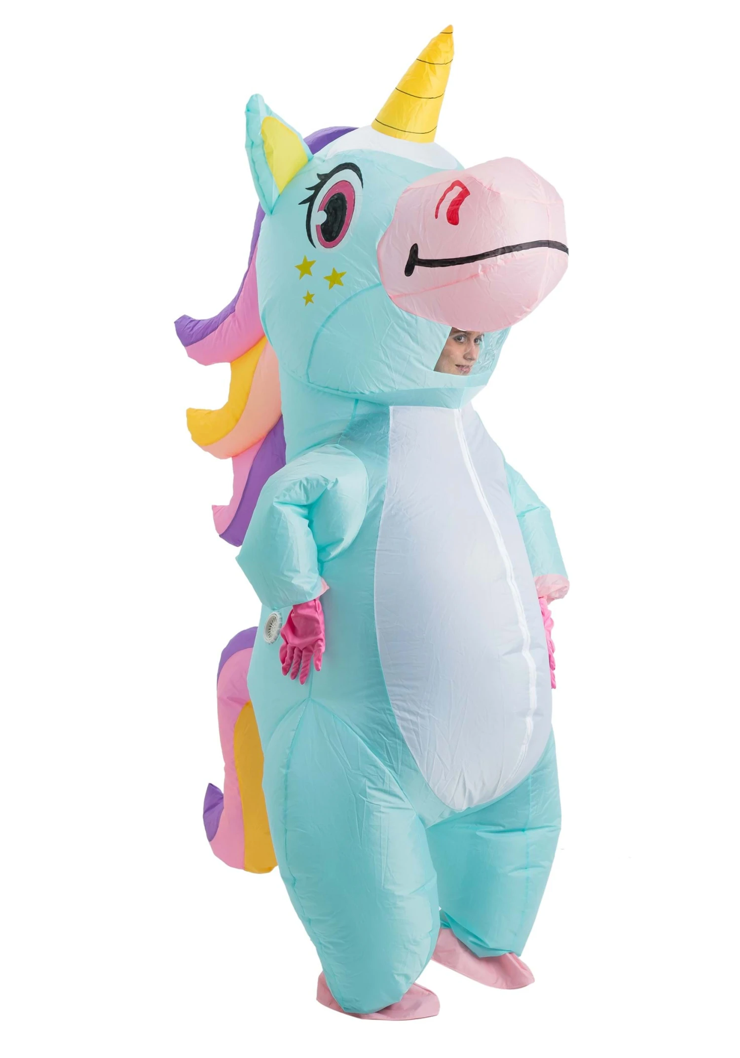 Inflatable Adult Blue Unicorn Costume 4 Inflatable Adult Blue Unicorn Costume - Image 2