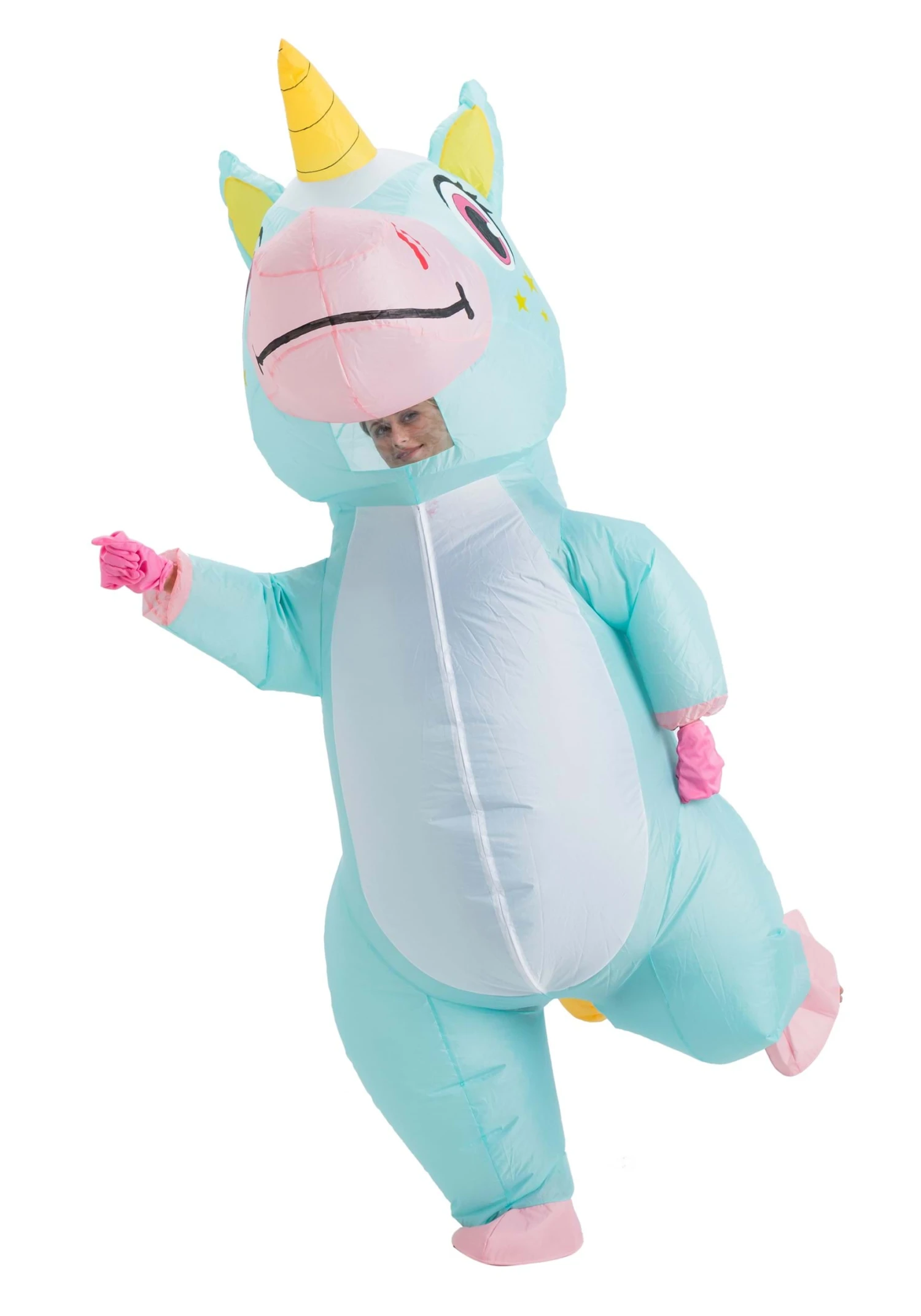 Inflatable Adult Blue Unicorn Costume 5 Inflatable Adult Blue Unicorn Costume - Image 3