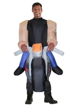 Inflatable Hell's Biker Costume For Adults 7 Inflatable Hell's Biker Costume For Adults -Halloween Costumes adult inflatable hells biker costume alt 2
