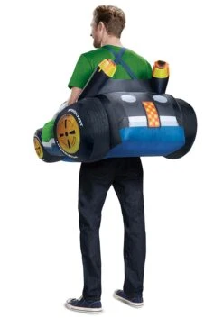 Disguise Inflatable Luigi Cart Costume For Adults -Halloween Costumes adult inflatable luigi cart costume alt 1