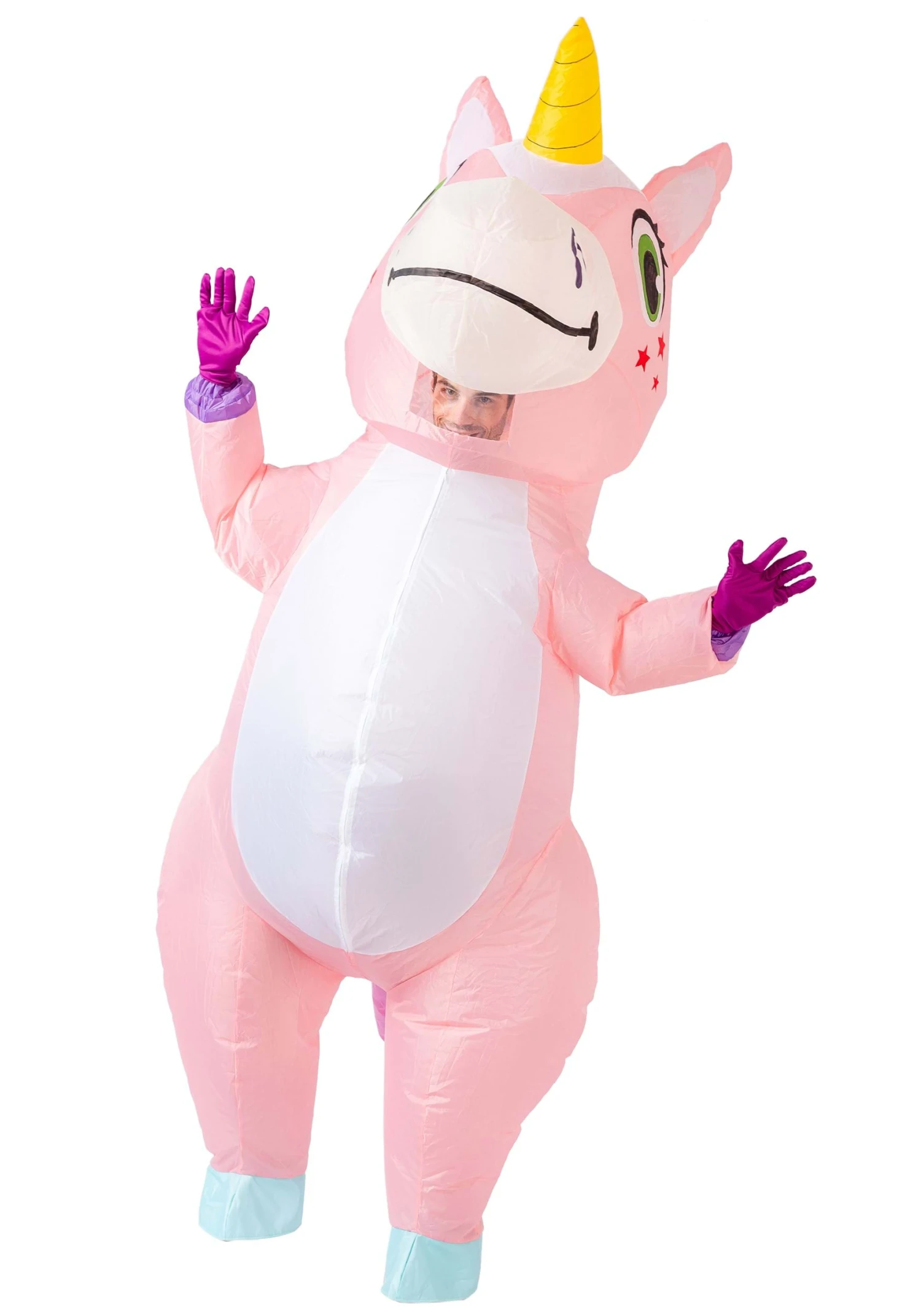 Inflatable Pink Unicorn Costume For Adults 3 Inflatable Pink Unicorn Costume For Adults