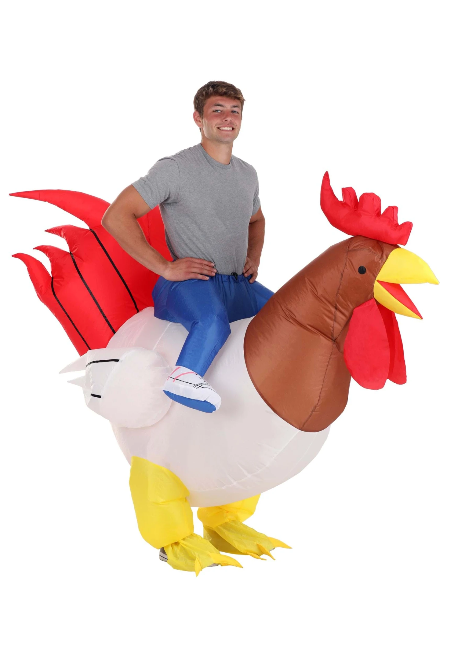 Inflatable Ride-On Adult Rooster Costume 3 Inflatable Ride-On Adult Rooster Costume