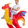 Inflatable Riding-A-Fire Dragon Adult Costume -Halloween Costumes adult inflatable riding a fire dragon costume