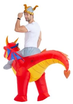 Inflatable Riding-A-Fire Dragon Adult Costume -Halloween Costumes adult inflatable riding a fire dragon costume alt 2