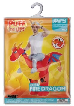 Inflatable Riding-A-Fire Dragon Adult Costume -Halloween Costumes adult inflatable riding a fire dragon costume alt 6