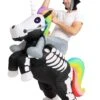 Inflatable Riding-A-Skeleton Unicorn Costume For Adults -Halloween Costumes adult inflatable riding a skeleton unicorn costume