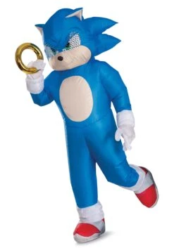 Disguise Inflatable Sonic The Hedgehog Adult Costume -Halloween Costumes adult inflatable sonic costume alt 2