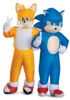 Disguise Adult Inflatable Sonic The Hedgehog Movie Tails Costume -Halloween Costumes adult inflatable tails sonic movie costume alt 3
