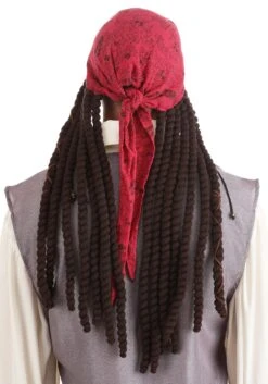 Adult Disney Jack Sparrow Bandana And Dreads Set 11 Adult Disney Jack Sparrow Bandana And Dreads Set -Halloween Costumes adult jack sparrow bandana and dreads set alt 3