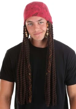 Adult Disney Jack Sparrow Bandana And Dreads Set 13 Adult Disney Jack Sparrow Bandana And Dreads Set -Halloween Costumes adult jack sparrow bandana and dreads set alt 5
