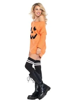 LEG AVENUE Pumpkin Dress Jersey Costume For Women -Halloween Costumes adult jersey pumpkin dress 1