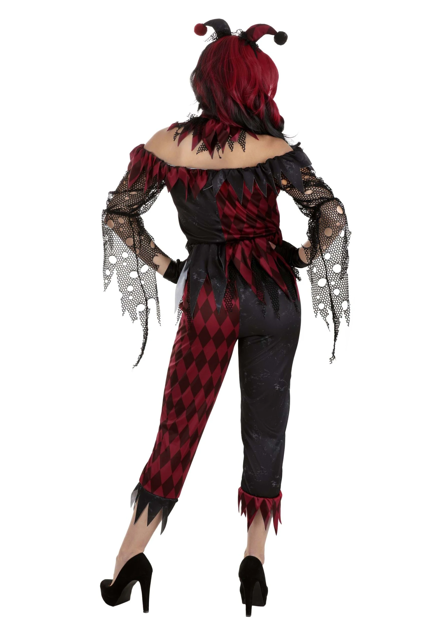 Jinxed Jester Clown Costume For Women 4 Jinxed Jester Clown Costume For Women - Image 2