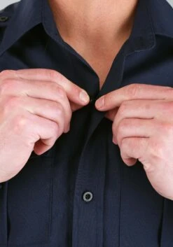 Men's Long Sleeve Police Costume Shirt 11 Men's Long Sleeve Police Costume Shirt -Halloween Costumes adult long sleeve police shirt alt 3