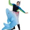 Adult Man Eating Shark Inflatable Costume -Halloween Costumes adult man eating inflatable shark costume