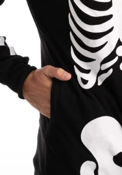 Adult Skeleton Hooded Onesie -Halloween Costumes adult onesies hooded skeleton alt 9