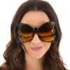 Adult Orange Butterfly Costume Glasses