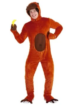 Orange Orangutan Costume For Adults