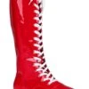 Patent Red Wrestling Adult Costume Boots