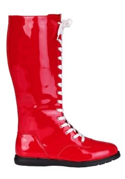 Patent Red Wrestling Adult Costume Boots 13 Patent Red Wrestling Adult Costume Boots -Halloween Costumes adult patent red wrestling boots alt 5