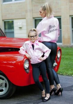 Women's Grease Pink Ladies Jacket 16 Women's Grease Pink Ladies Jacket -Halloween Costumes adult pink ladies jacket alt 3
