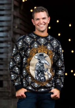Plague Doctor Halloween Sweater For Adults 13 Plague Doctor Halloween Sweater For Adults -Halloween Costumes adult plague doctor halloween sweater alt 4