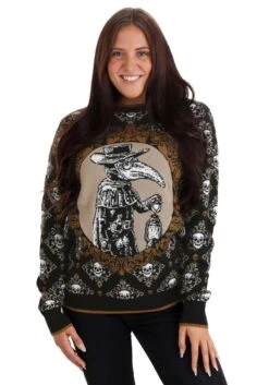 Plague Doctor Halloween Sweater For Adults 18 Plague Doctor Halloween Sweater For Adults -Halloween Costumes adult plague doctor halloween sweater alt 6
