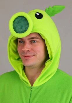 Adult Plants Vs Zombies Peashooter Onesie Costume -Halloween Costumes adult plants vs zombies peashooter onesie costume alt 4