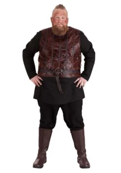 Plus Size Vikings Bjorn Ironside Men's Costume -Halloween Costumes adult plus vikings bjorn ironside costume alt 7