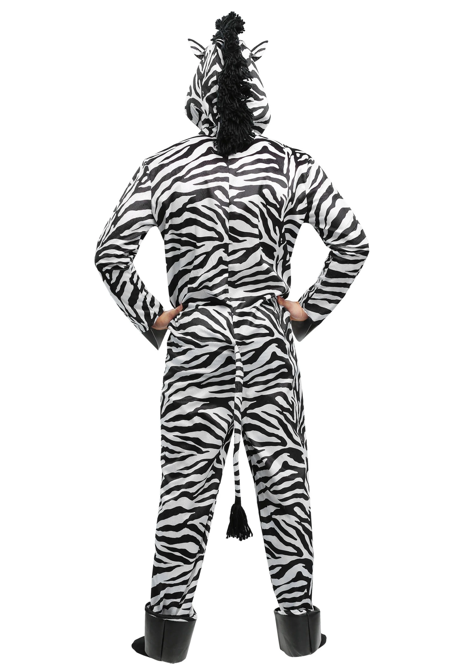 Plus Size Zebra Jumpsuit Costume For Adults 4 Plus Size Zebra Jumpsuit Costume For Adults - Image 2