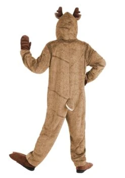 Plush Reindeer Costume For Adults -Halloween Costumes adult plush reindeer costume alt 1