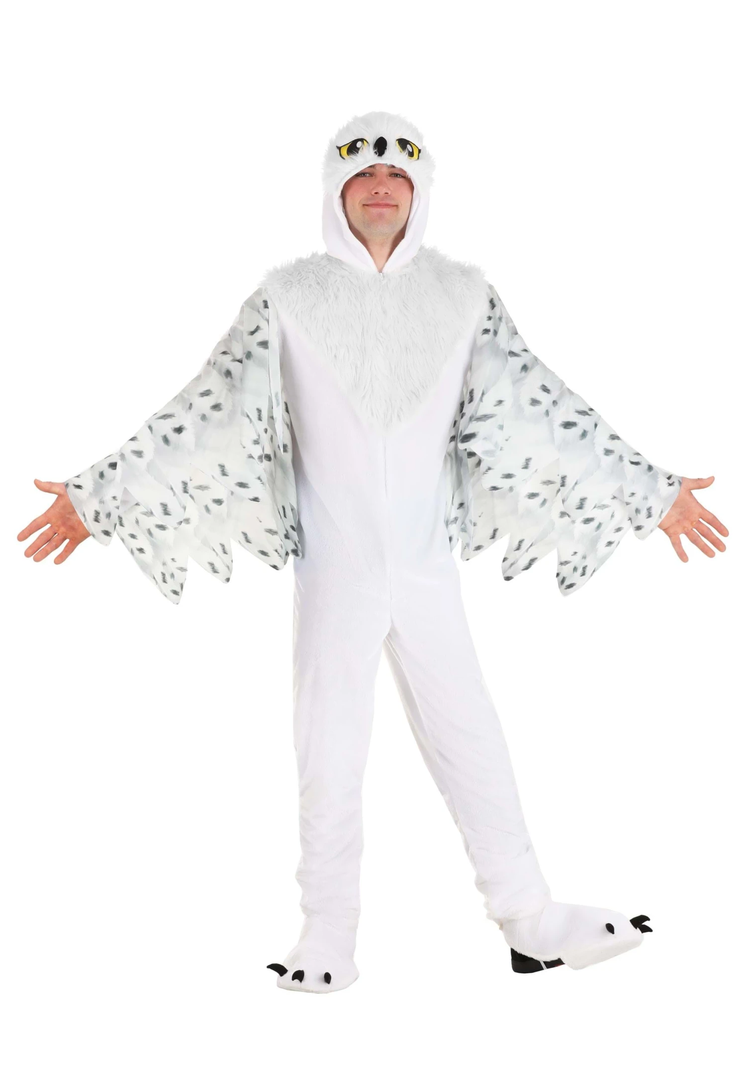 Plush White Owl Costume For Adults 3 Plush White Owl Costume For Adults