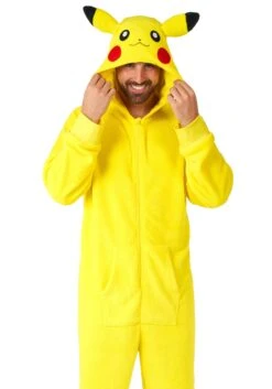 Opposuits Pokémon Pikachu Costume Onesie For Adults -Halloween Costumes adult pokemon pikachu costume onesie alt 1