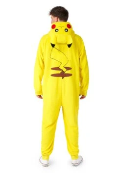 Opposuits Pokémon Pikachu Costume Onesie For Adults -Halloween Costumes adult pokemon pikachu costume onesie alt 2